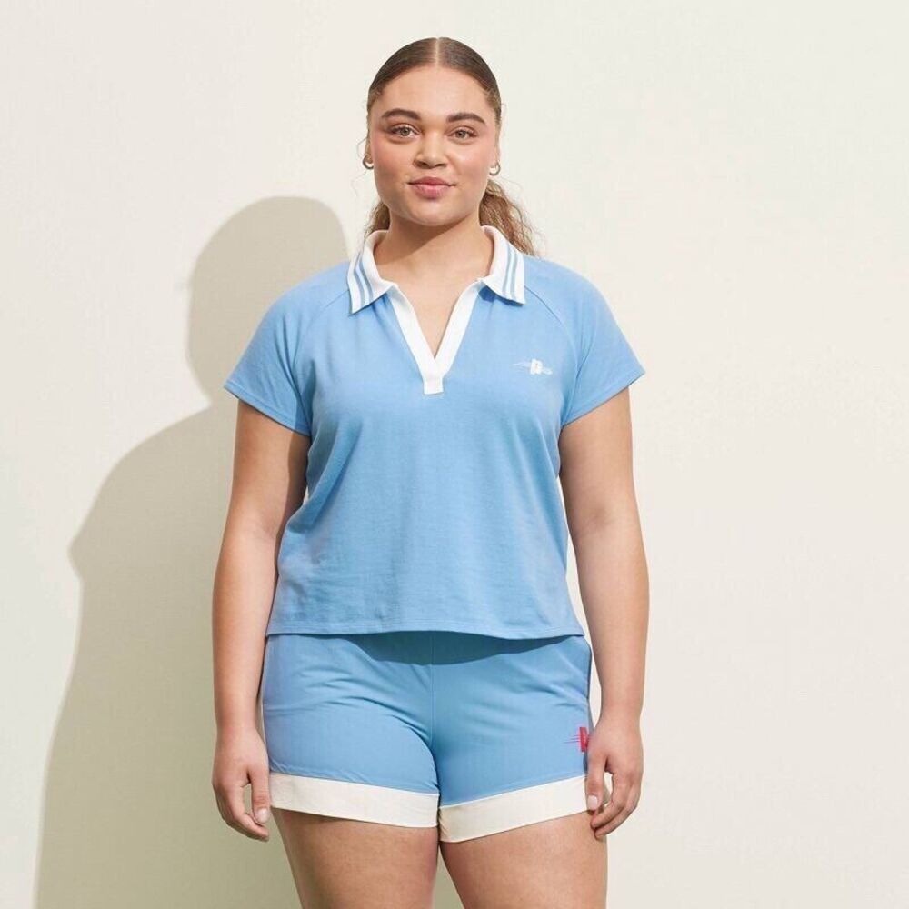 Prince Pickleball Women's Short Sleeve Polo Shirt - Light Blue - Target NEW! - Picture 3 of 6